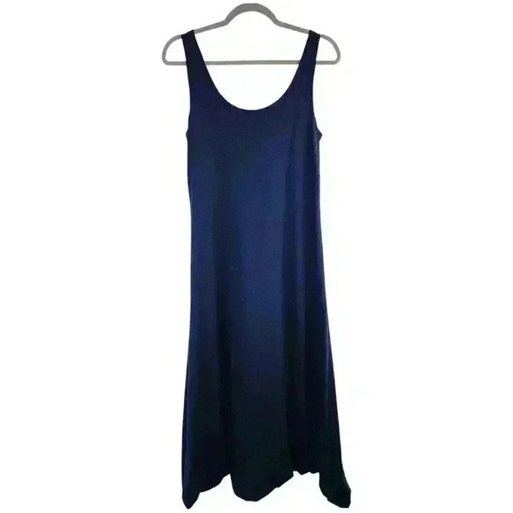 Garnet Hill Cotton Sleeveless Jersey Tank Midi Dress Blue Size Small - Picture 5 of 6